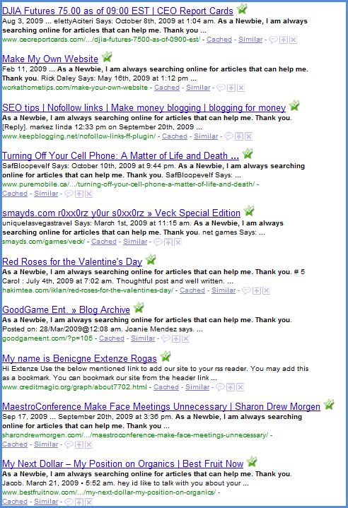 Identifying Comment Spam with Google